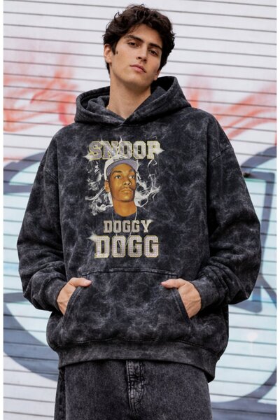 Fuddy Moda Hanorac unisex cu glugă, imprimat cu Snoop Doggy Dogg, lavabil, ha...