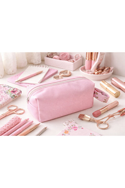 YasminDesign Pembe Makyaj çantası Kalemlik