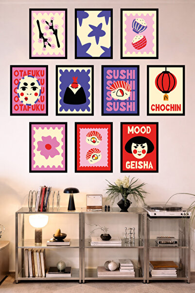 UNT 10-Frame Look Kitchen |   Modern |   Retro Wall Poster Painting Set – 15X...