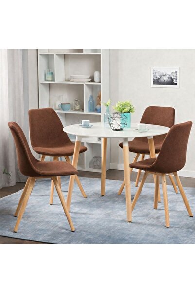 CER Set of 4 modern, upholstered dining chairs