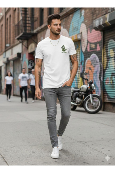 The Crow Hand Off-White Basic T-Shirt