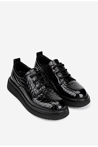 Dasha Pantofi dama negri din piele lacuita croco 41