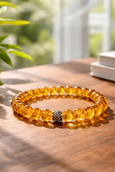 NBS Beautiful Naturel Stones Sitrin Unisex Bracelet Abundance, Money