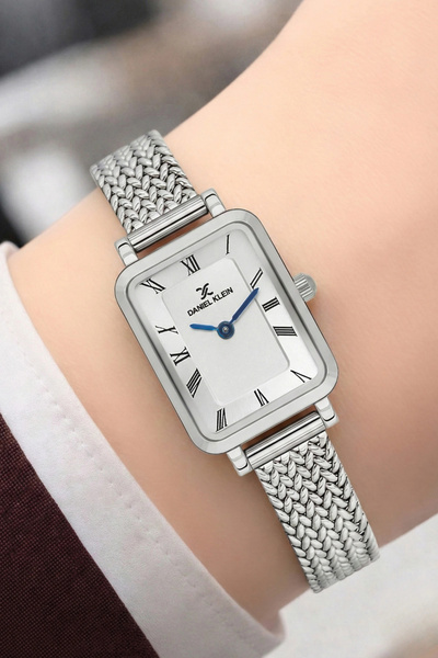 Daniel Klein Steel Cord Steel Case Women Wrist Watch+Bracelet Gift Silver Col...