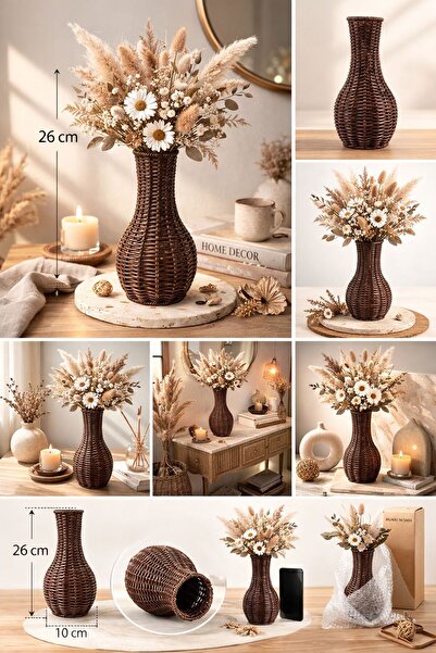 NEWNOW Lumira Bohemian Vase Wicker Dry Flower Decor
