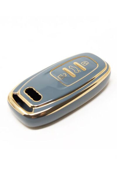 ÖZEN KEYS Key Case for Audi A4 A5 A6 A7 A8 Q5 Q7 2008-2016 Gray Gold Key Remo...