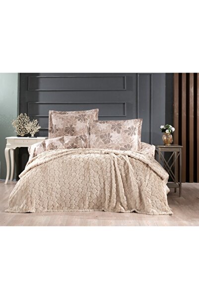 Çapa Home Rabbit Welsoft Puff Tavşan Tüyü Battaniyeli %100 Pamuk Nevresim Tak...