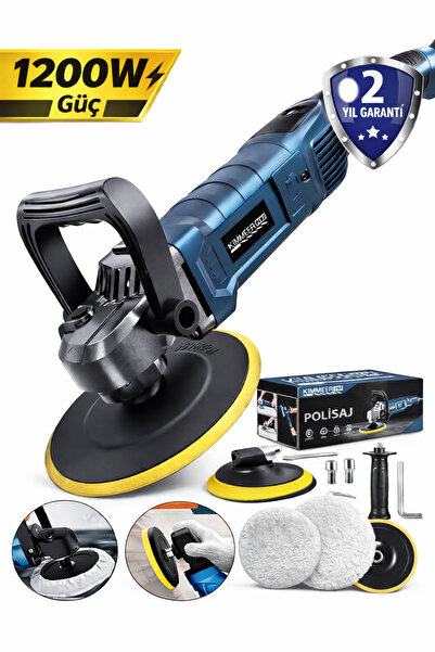 LUNAX Kimmeer Plus 1200 W Profesyonel Polisaj Makinesi Seti – Devir Ayarlı – ...