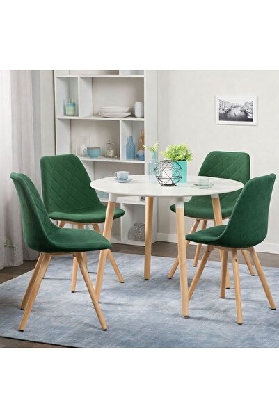 CER Set of 4 modern, upholstered dining chairs