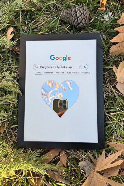 BİRBEYSTORE Dünyanın En İyi Arkadaşı Ahşap Aynalı Tablo Arkadaşa Hediye