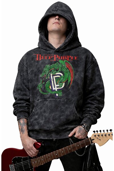 Fuddy Moda Unisex Deep Purple Printed Hooded Washable Sweatshirt, Oversized R...