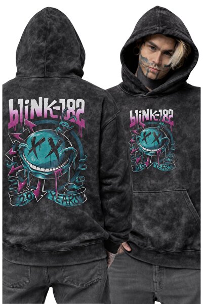Fuddy Moda Unisex Oversize Blink-182 20 Years Back Printed Hooded Washable Ro...