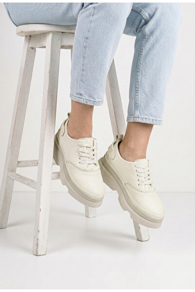 Dasha Women's beige textured Leather shoes 41