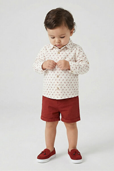 Abel & Lula Mayoral Abel Lula Baby Boy Helsinki Shirt and Shorts Set Red