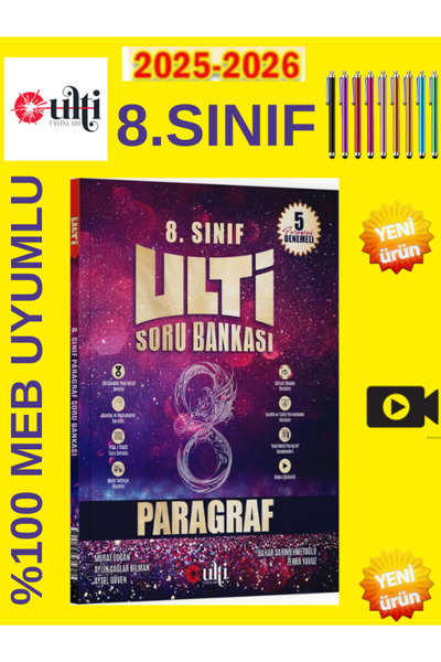 Ens Yayıncılık Ulti Yayınları 8. Sınıf Paragraf Kültürü Soru Bankası+Android ...