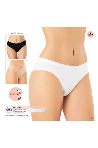 KOTA 3-Pack Women's High Waist Bato Combed Cotton Panties