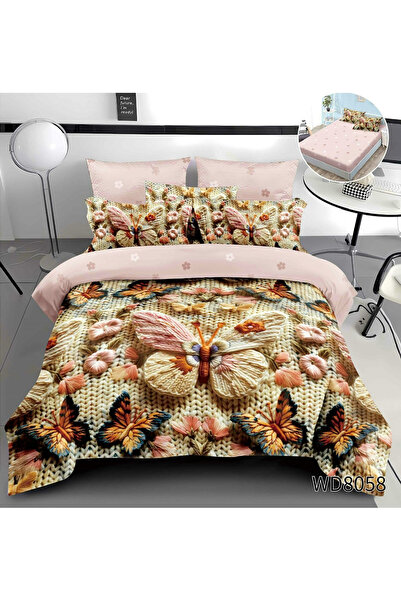 FIONNA.RO Finet 4-Piece Duvet Cover Set With 5D Embossed Stretchy - Pink With...