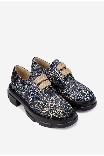 Dasha Pantofi dama multicolori din piele naturala cu siret 41