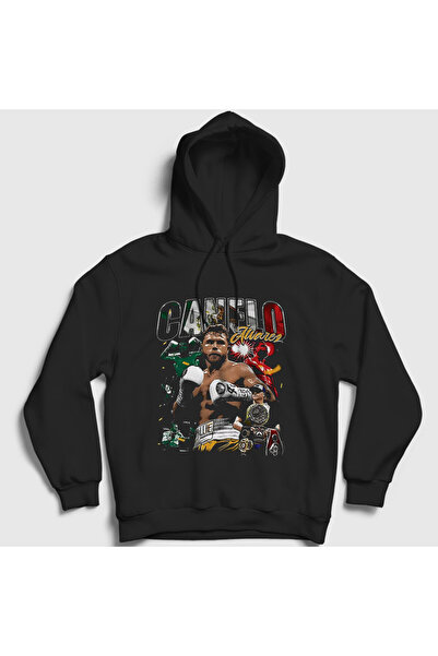 Presmono Hanorac unisex negru cu glugă, cu imprimeu Boxing Canelo Alvarez 603...