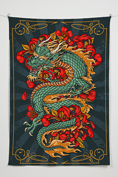 Charmbi Покритие за стена „Дракон“ – висококачествена тъкан с мотиви от аниме...