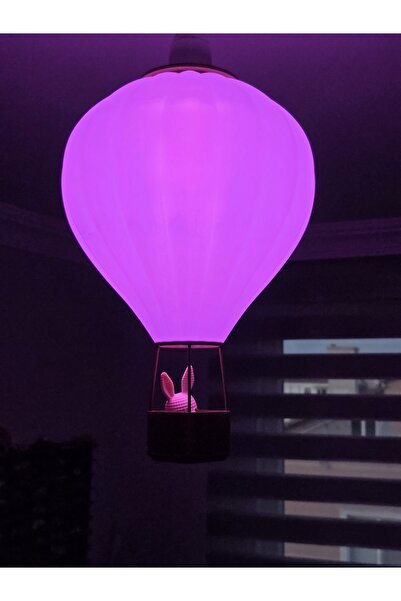 Pilovestik Uçan Balon Çocuk ve Bebek Odası Avizesi - Tavşan Figürlü Dekoratif Sarkıt Aydınlatma