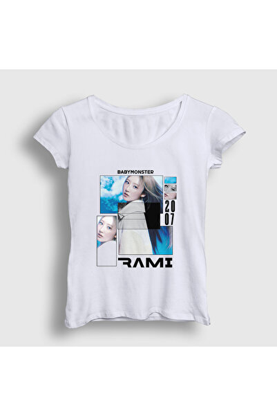 Presmono Women's White Warm Rami Babymonster Baby Monster T-Shirt 605393Tt