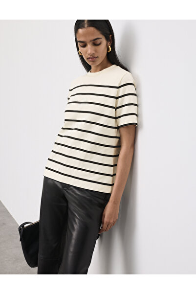 Marks & Spencer Pamuk Karışımlı Çizgili T-Shirt