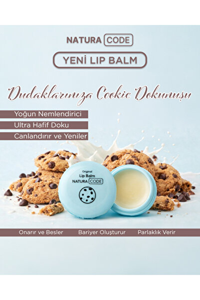 NATURA CODE Cookie Aromalı Lip Balm – Yoğun Nemlendirici & Parlak Görünüm