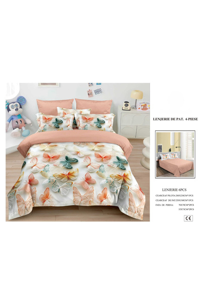 FIONNA.RO Finet Duvet Cover Set 6 Pieces 5D - Colorful Butterflies