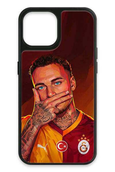 Galatasaray iPhone 14 Uyumlu Noa Lang Gol Sevinci Cam Lisanslı Telefon Kılıfı
