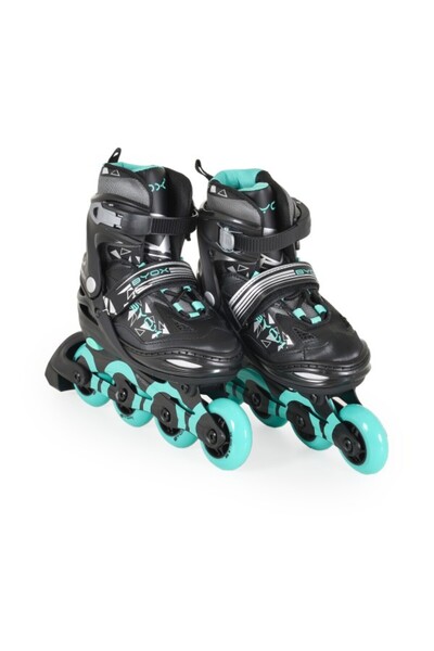 byox Dazzle Turquoise Roller Skates L 38-41, Adjustable, ABEC-5, Bag Included
