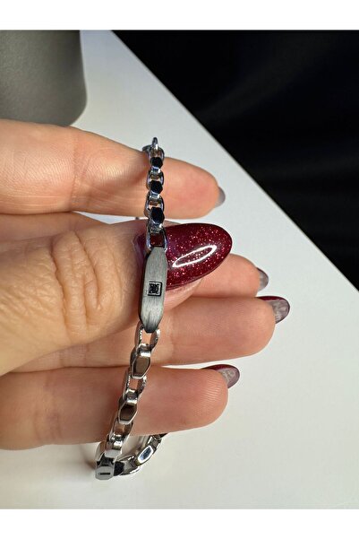 vogutima Men's Steel Bracelet - Italian Design with Black Zircon Stone • for ...