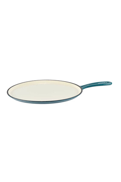 Perfect Home Enameled cast iron frying pan / pancake pan 28 cm, turquoise
