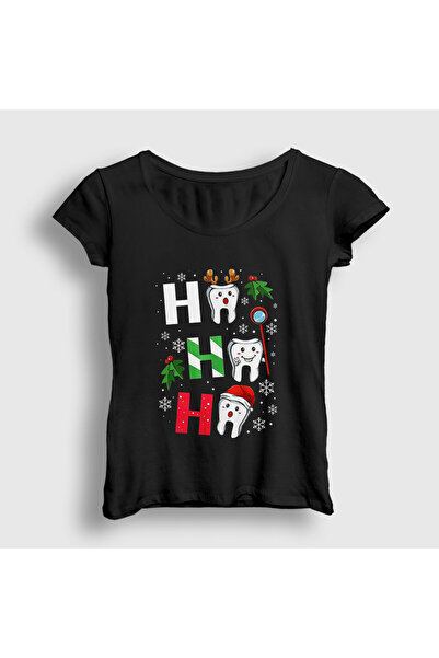 Presmono Women's Black Christmas Dentist Gift Dentist Dental T-Shirt 605603Tt