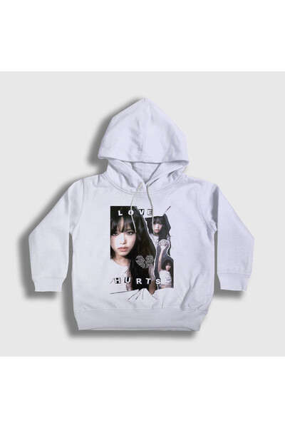 Presmono سويت شيرت بقلنسوة للأطفال من الجنسين باللون الأبيض Love Hurts Choi Y...