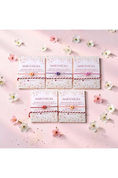 Lilyum Aksesuar Renkli Çiçek Fimo Kırmızı Marteniçka İpli Bileklik Şans ve Di...