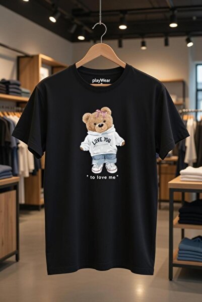 playwear Μπλουζάκι με στάμπα  "I Love You Bear " 100% Βαμβακερό, Κανονική Εφα...