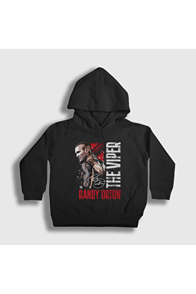 Presmono Hanorac cu glugă pentru copii unisex, negru, The Viper Wwe Randy Ort...
