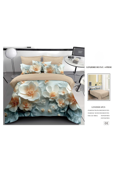 FIONNA.RO Finet Duvet Cover Set 6 Pieces 5D - Flowers In Light