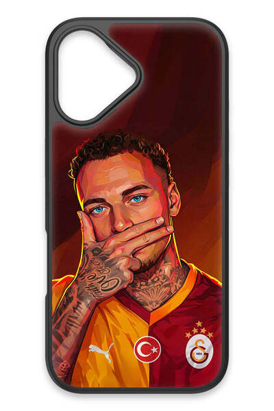 Galatasaray iPhone 17 Uyumlu Noa Lang Gol Sevinci Cam Lisanslı Telefon Kılıfı
