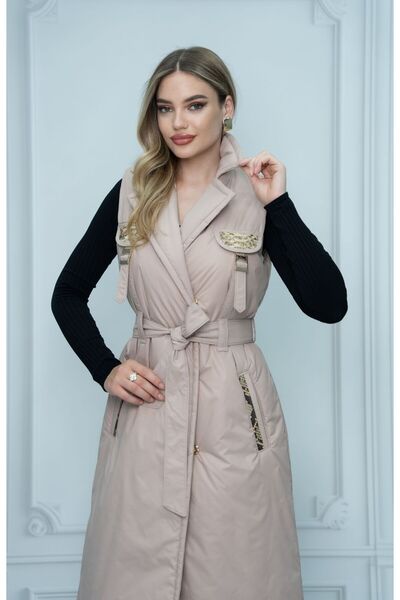 Eccim Fashion Mevsimlik Sade Rahat Uzun Kadın Şişme Yelek