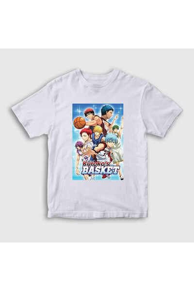 Presmono Tricou unisex pentru copii, alb, cu imprimeu Kuroko's Basketball 602...