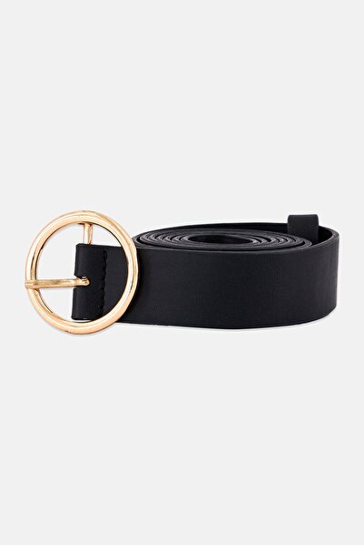 Don't Call Me Jennyfer Women Buckle Belt, Gold/Black