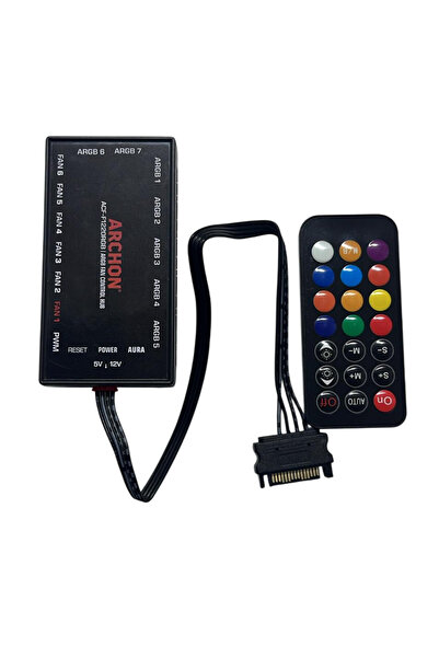 Archon 3 Pin Argb Controller Circuit and Control Set Compatible with All 3 Pi...