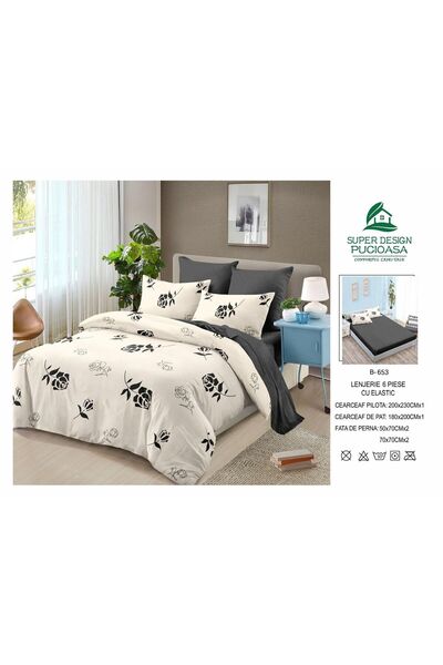 ANATOLIATEKSTILE 6-piece Duvet Cover Set – Complete set of fine Cotton and St...