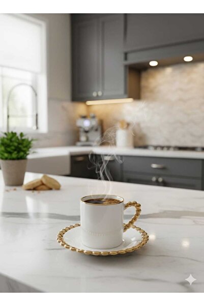 AKGHOME (Goblet Gift) Porcelain Coffee Cup Set for 6 People