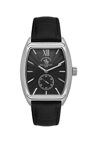 Santa Barbara Polo & Racquet Club Noble Black Genuine Leather Watch for Men S...