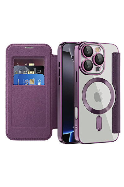 Techsuit iPhone 16 Pro SmartMag Book Case, Purple