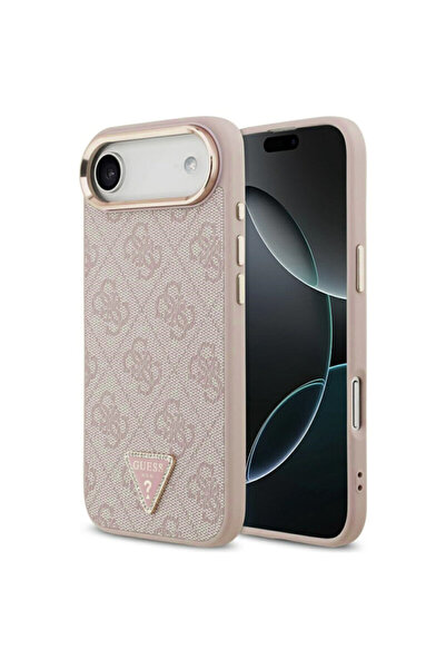 Guess Γνήσια σκληρή θήκη iPhone 17 Air 4G με τριγωνικό λογότυπο MagSafe, ροζ