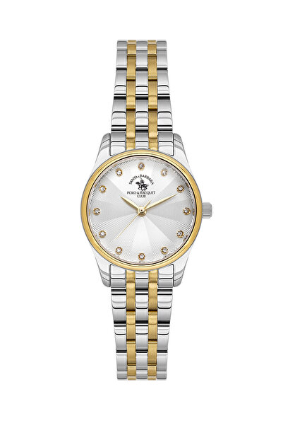 Santa Barbara Polo & Racquet Club Unique Silver and Gold Stainless Steel Watc...